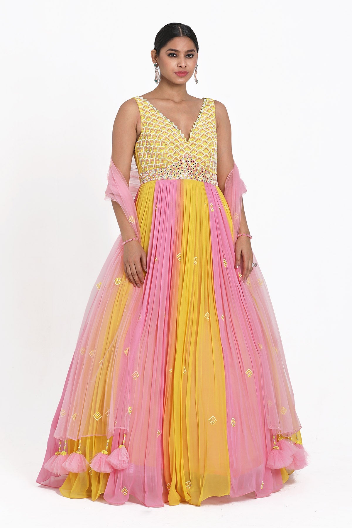 Buy Ombre Resham Work Anarkali Set by Nitisha Kashyapi for women online at ScrollnShops
